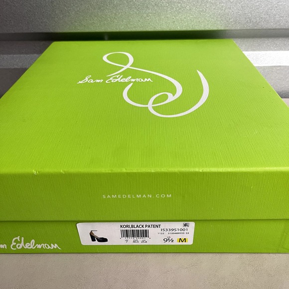 Sam Edelman Women's Black Patent Metallic Peep Toe Kori Platform Heel Sandal 9.5 - Picture 2 of 9